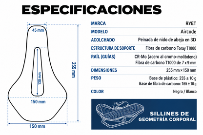 Sillín 3D Ultraligero